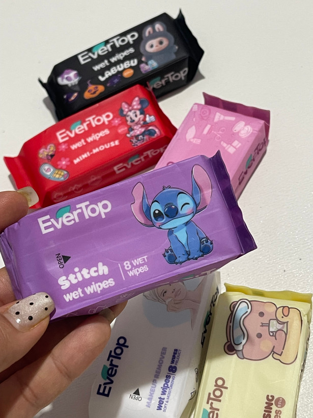 دستمال مرطوب فانتزی مسافرتی 8 عددی EverTop