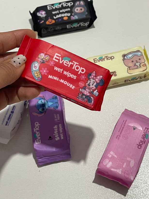 دستمال مرطوب فانتزی مسافرتی 8 عددی EverTop