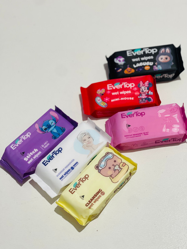 دستمال مرطوب فانتزی مسافرتی 8 عددی EverTop